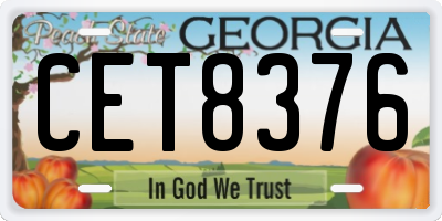 GA license plate CET8376