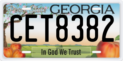 GA license plate CET8382