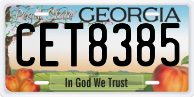 GA license plate CET8385