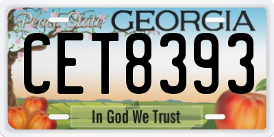 GA license plate CET8393