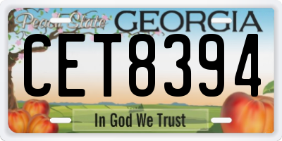 GA license plate CET8394