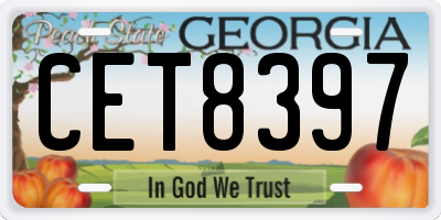 GA license plate CET8397