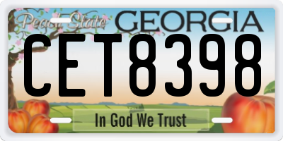 GA license plate CET8398