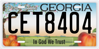 GA license plate CET8404