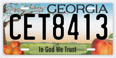 GA license plate CET8413