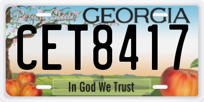 GA license plate CET8417