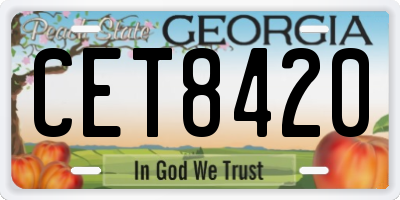 GA license plate CET8420
