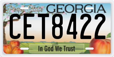 GA license plate CET8422