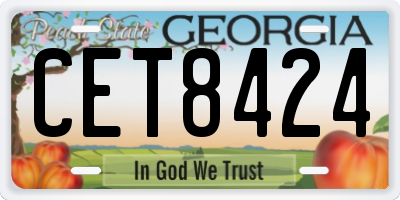 GA license plate CET8424