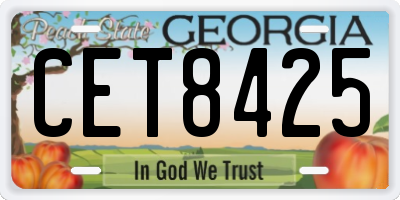 GA license plate CET8425