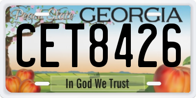 GA license plate CET8426