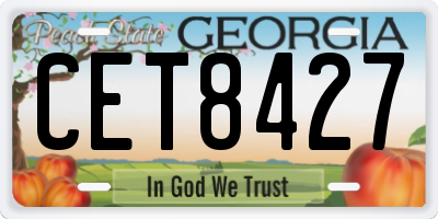 GA license plate CET8427