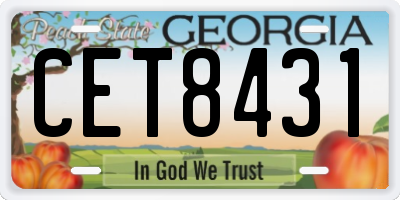 GA license plate CET8431