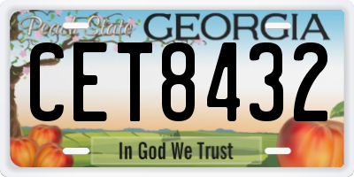 GA license plate CET8432