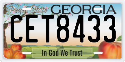 GA license plate CET8433