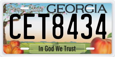 GA license plate CET8434