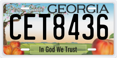 GA license plate CET8436