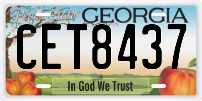 GA license plate CET8437