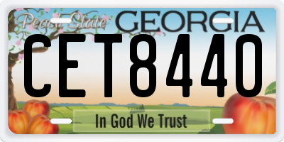 GA license plate CET8440