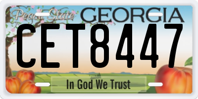 GA license plate CET8447