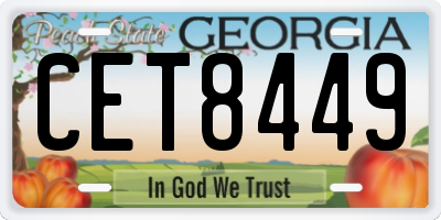 GA license plate CET8449