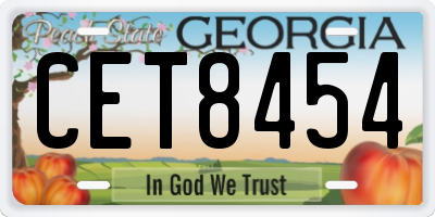 GA license plate CET8454