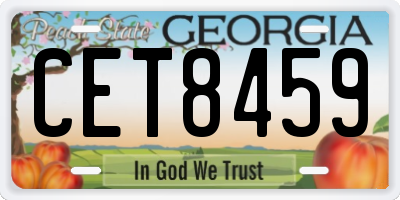 GA license plate CET8459