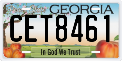 GA license plate CET8461