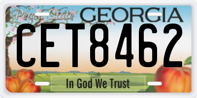 GA license plate CET8462