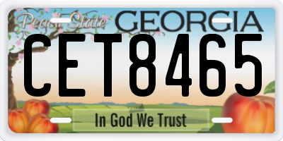 GA license plate CET8465