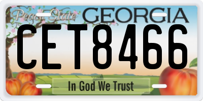 GA license plate CET8466