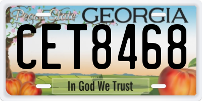 GA license plate CET8468
