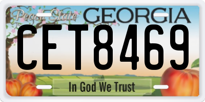 GA license plate CET8469