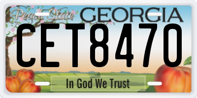 GA license plate CET8470