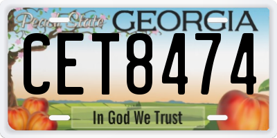 GA license plate CET8474