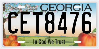 GA license plate CET8476