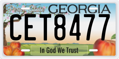GA license plate CET8477