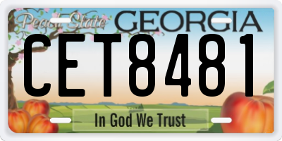 GA license plate CET8481