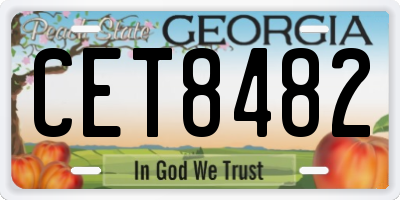 GA license plate CET8482