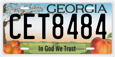 GA license plate CET8484