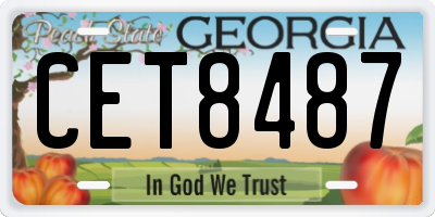 GA license plate CET8487
