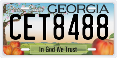 GA license plate CET8488