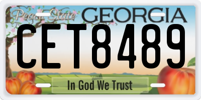 GA license plate CET8489