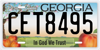 GA license plate CET8495