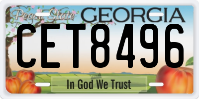 GA license plate CET8496