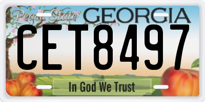 GA license plate CET8497