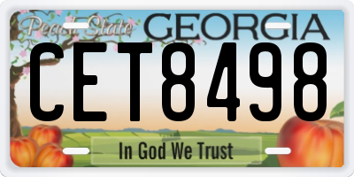 GA license plate CET8498