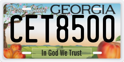 GA license plate CET8500