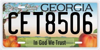 GA license plate CET8506