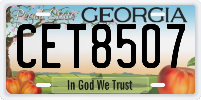 GA license plate CET8507